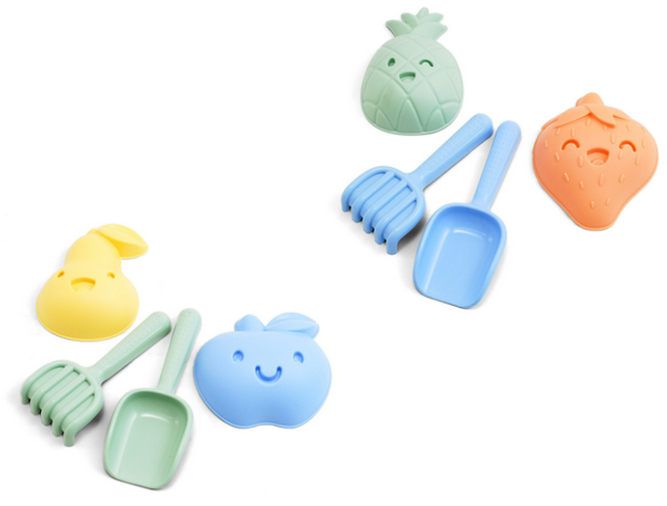 Set vormpjes, hark en schep pastel 1387