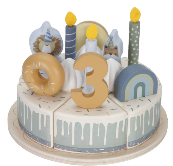 Little d. verjaardagstaart blauw LD8016