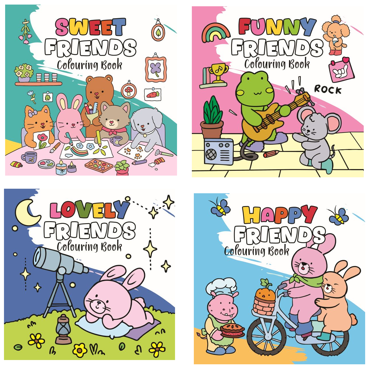 12 Happy Friends Cozy colouring Serie 1