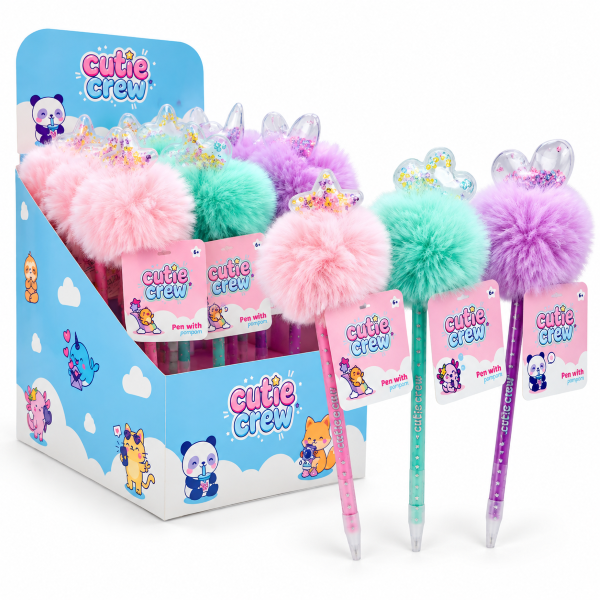12 Cutie crew pompom pen CC253025