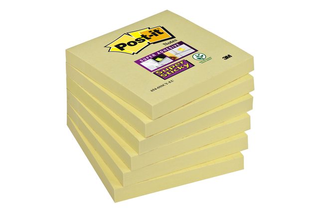 6 Post-It blokjes geel 76*76mm 90vel