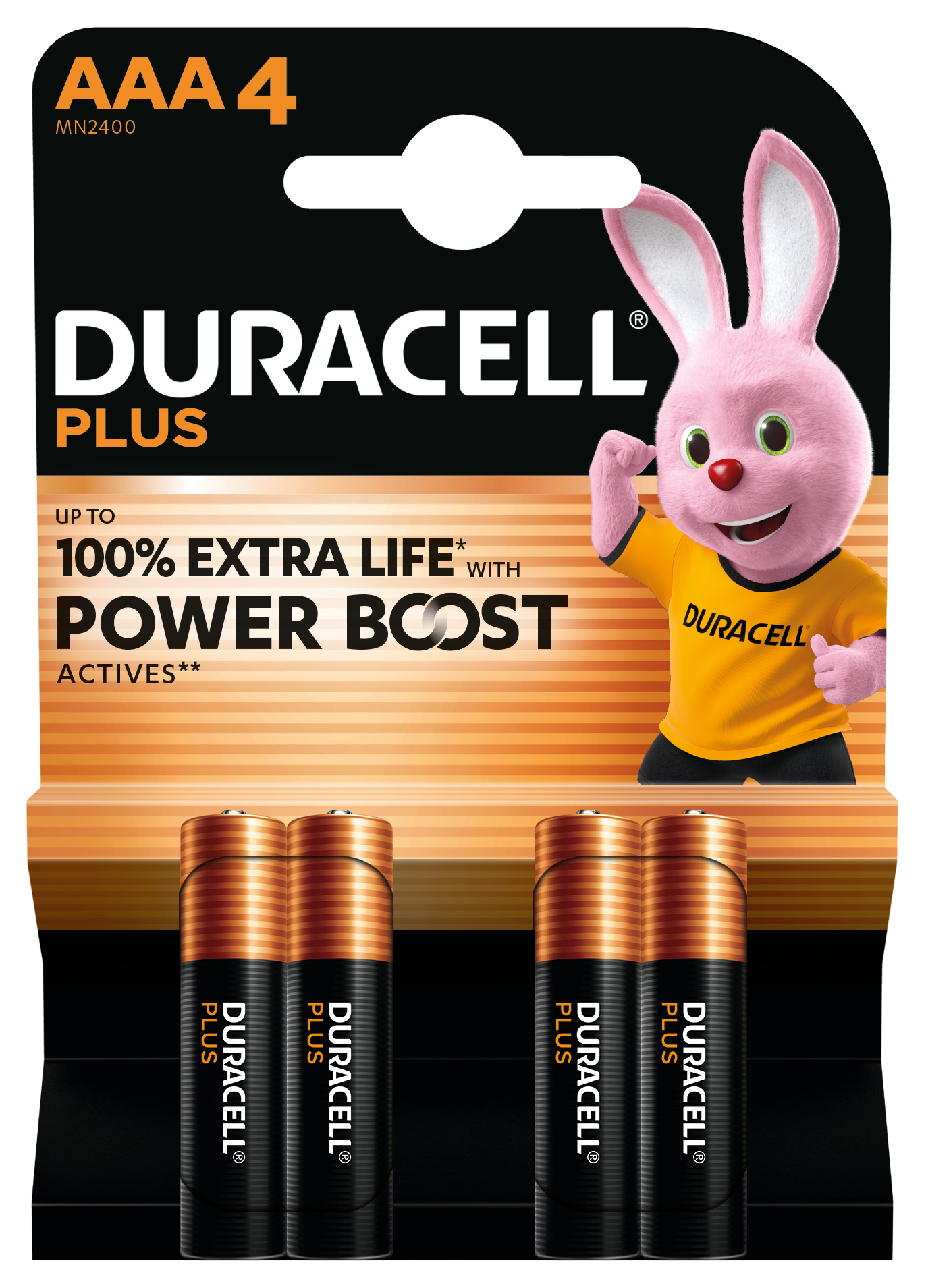 10X4 Duracell Plus potlood cell AAA