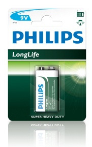 12*1 Philips 9 volt batterijen 6F22