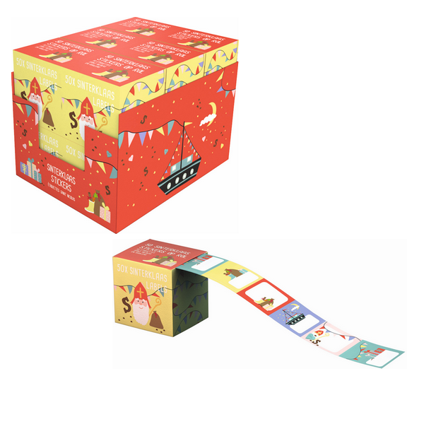 50 Sint naam stickers op rol LB-11154