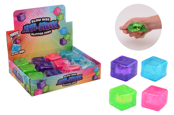 12 Slow rise glitter kubus display 24582