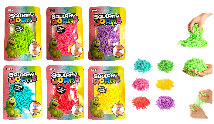 Squirmy worms 50gr. in zak 6 ass. 24652