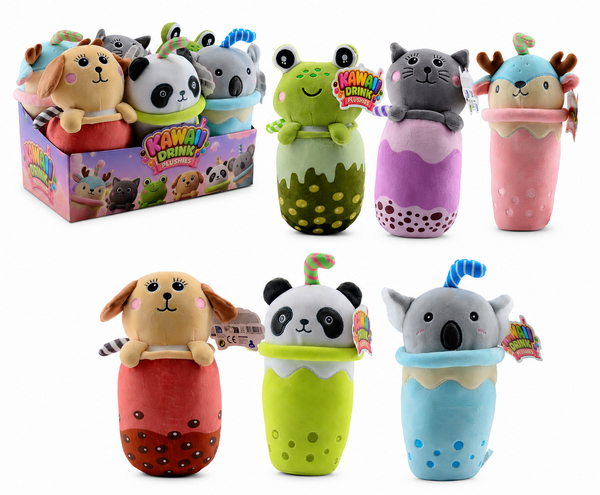 6 Kawai Plush&Play dieren in beker 24697