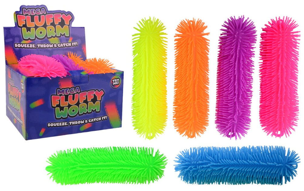 12 fluffy worm 33 cm in display 24298