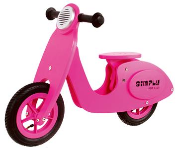 Loopscooter hout roze 22029