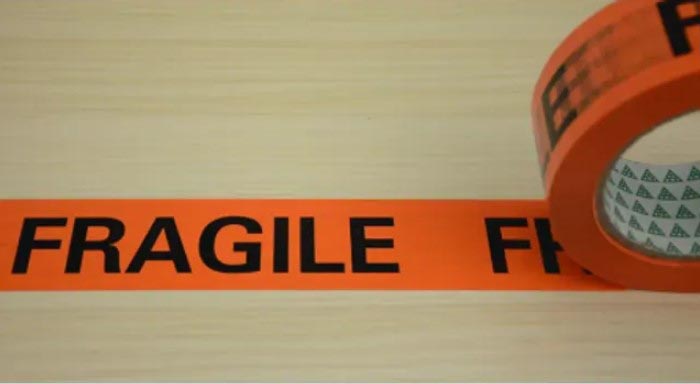 4 x Verpakkingstape Fragile breekbaar