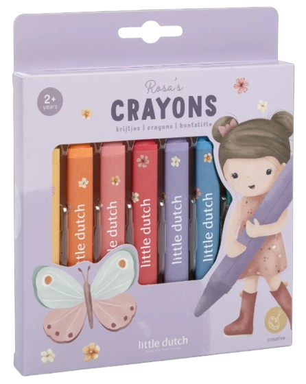 Little Dutch 8 waskrijtjes Rosa BT126701