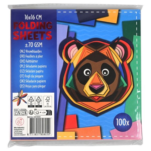 Vouwbladen Col. Animals 16x16 cm. KN808