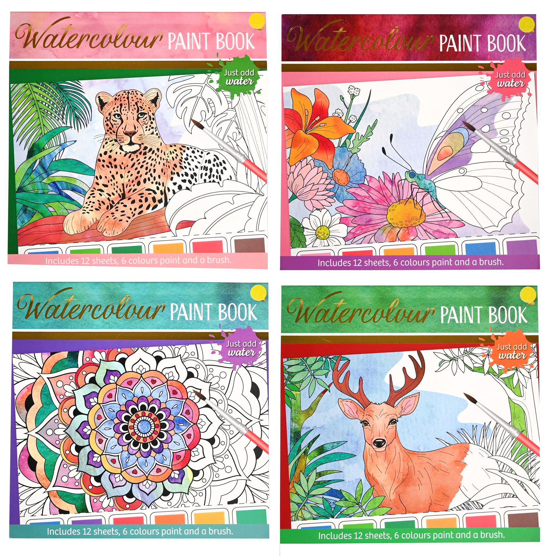 Waterverf kleurboek volwassenen B257