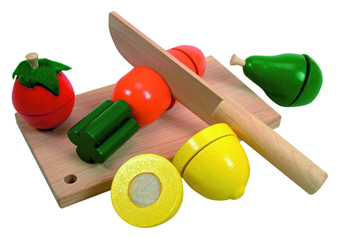 Woody Snijset fruit+groente op snijplank